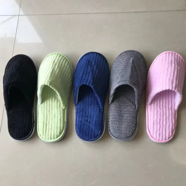 5 Pairs Winter Slippers Men Women  Hotel Disposable Slides Home Travel Sandals Hospitality Footwear One Size on Sale - Image 37