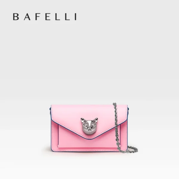 BAFELLI MINI CHAIN WOMEN'S BAG 2023 NEW LUXURY FASHION SHOULDER CROSSBODY STYLIST CAT BRAND GENUINE LEATHER DESIGNER STYLE - Image 8