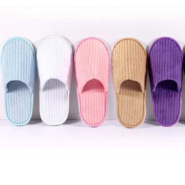 5 Pairs Winter Slippers Men Women  Hotel Disposable Slides Home Travel Sandals Hospitality Footwear One Size on Sale - Image 25