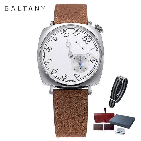 Baltany 1921 Classic 38MM Men's VD78 Quartz Watch Luxury Sapphire Stainless Steel Retro Leather Waterproof 5Bar Watch reloj homb - Image 7