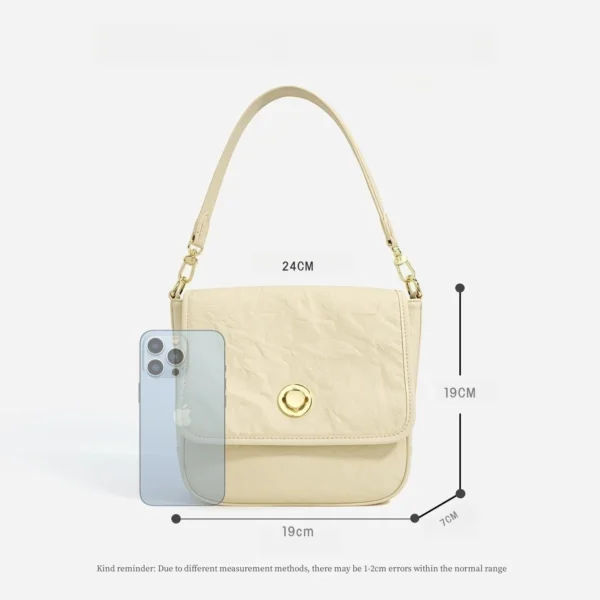 2023 New Genuine Leather Handbag Pleated Bag Women's One Shoulder Crossbody Hand Grab Pattern Fashion Tote - Image 4