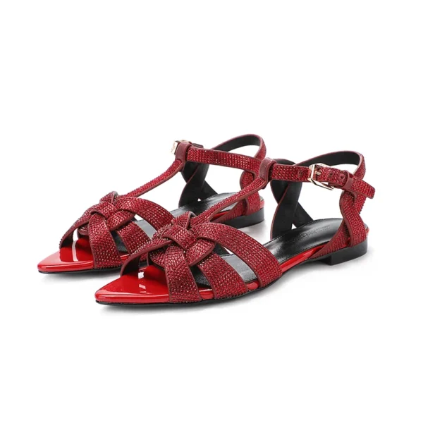 2023 New Beach Sandals with Buckle Open Toe Shoes Flat Bottom Slippers Simple and Fashionable Solid Color Versatile Casual Shoes - Image 6