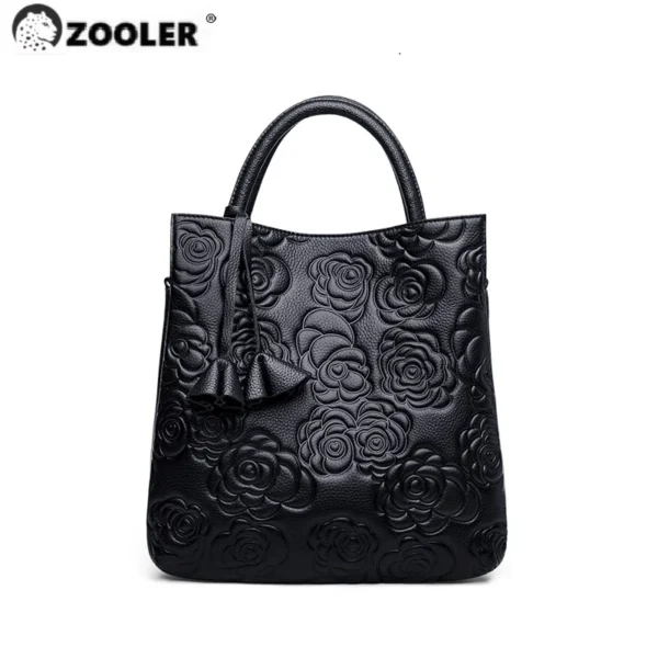 ZOOLER Full 100% Real Leather Women Hand Bags Trendy Ladies Cow Skin Handbag  Luxury Designer Big Totes Formal Black#YC225 - Image 2