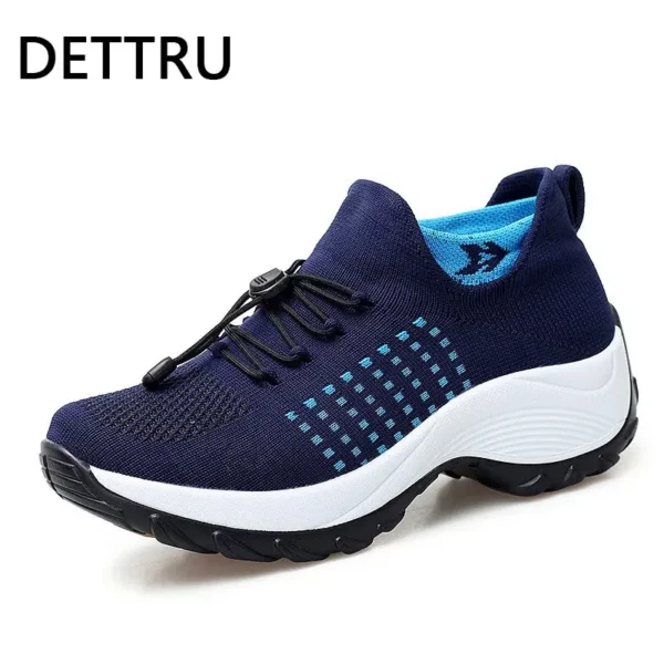 Women's Walking Shoes Fashion Sock Sneakers Breathe Comfortable Nursing Shoes Casual Platform Loafers Non-Slip - Image 11