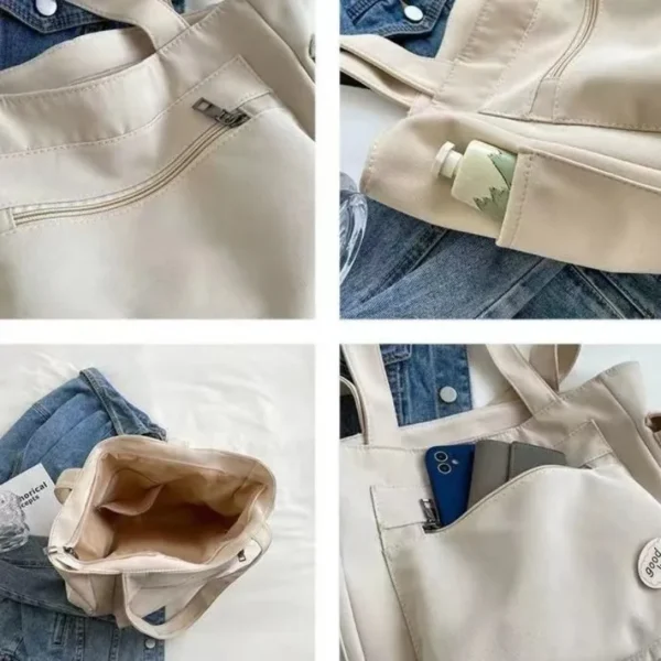 Women's Fashion Shoulder Bag Class Large Capacity Student Tote Bag 2023 New Canvas Commuter Handbag Women Bag - Image 4