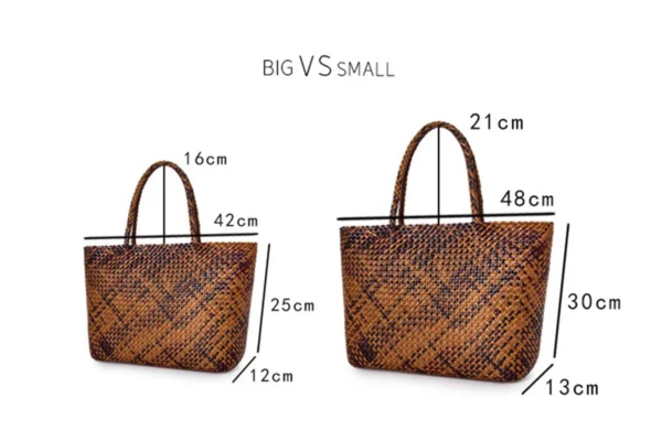 2023 Summer New Woven Pack Genuine Leather Hollow Ladies Single Shoulder Handbag Large Capacity Versatile Commuter Women's Bags - Image 6