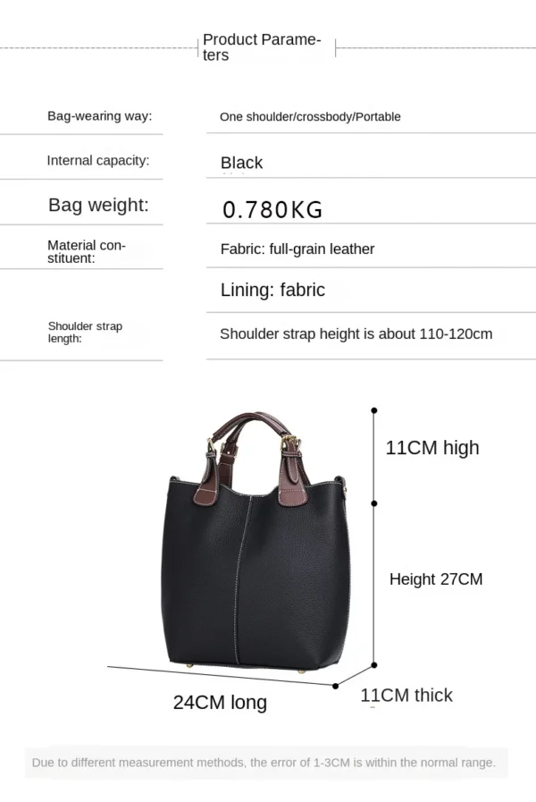 2023 New First Layer Cowhide Women's Handbags Fashion Shoulder Crossbody Bag Versatile Large Capacity Portable Tote Bags - Image 6