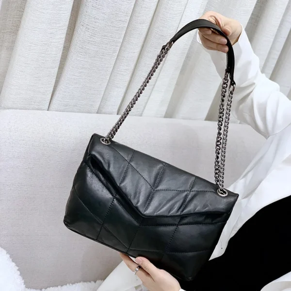 2024 YS Classic And Fashionable Big  New Chain Lingge Small Square Single Shoulder Crossbody For Leather - Image 2