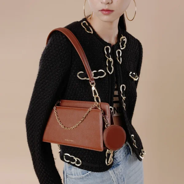 2023 New leather shoulder bag niche design commuter underarm bag - Image 5