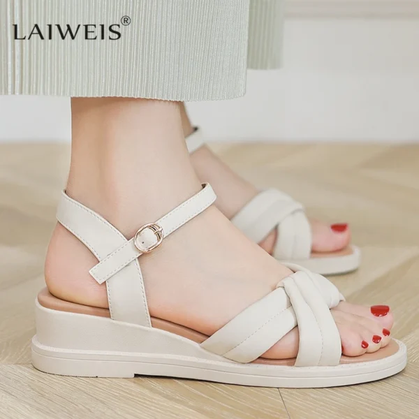 Women's Sandals Vintage Toe Flat Roman Style Platform 2024 New Sandals Designer Sandals  Luxury Sandals  Women Shoes Brand - Image 3