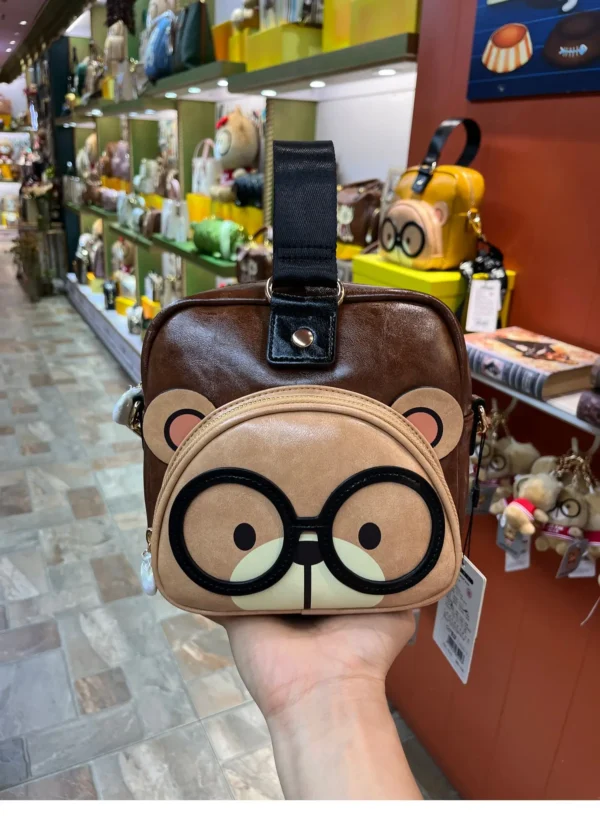 CREAM BEAR Women's Small Handbag Cartoon Cute Small Square Bag Phone Bags Trend Fashion Casual One Shoulder Diagonal Cross Bag - Image 9