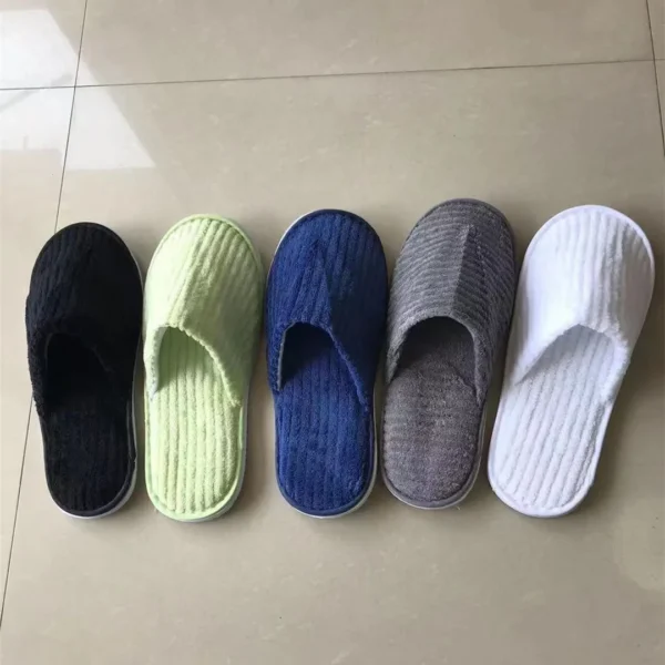 5 Pairs Winter Slippers Men Women  Hotel Disposable Slides Home Travel Sandals Hospitality Footwear One Size on Sale - Image 34