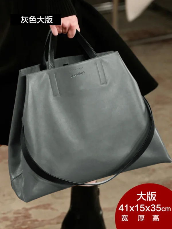 2023 New Fashion Genuine Leather Women's handbags Large Capacity 14-15.6 inch laptop bag Ladies commuter Bucket Tote Bags Soft - Image 7