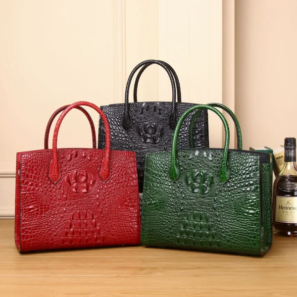 Crocodile Pattern Genuine Leather Fashion Single Shoulder Diagonal Straddle Luxury Designer Handbag Large Capacity Women's Bag