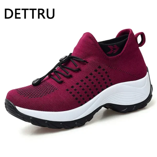 Women's Walking Shoes Fashion Sock Sneakers Breathe Comfortable Nursing Shoes Casual Platform Loafers Non-Slip - Image 8