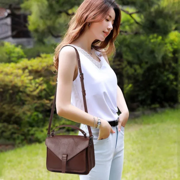 Women Shoulder Bag Vintage Crossbody Messenger for Female Tote Bag Lady Cowhide Genuine Leather Handbag Briefcase 2023 New - Image 3