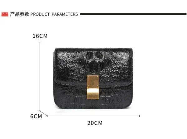 2022 New Crocodile Skin Lady's Shoulder Bag Fashion Genuine Leather Women Messenger Bag Leisure Small Square Bag 45 - Image 5