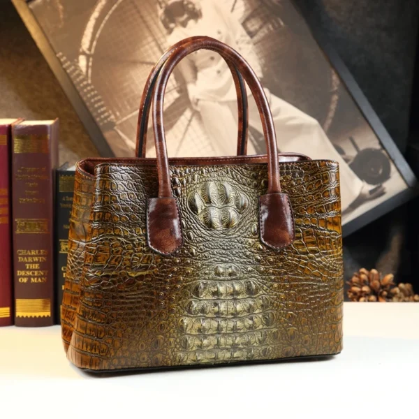 Crocodile Pattern Women Bag Genuine Leather New Commuter Mother Bag Genuine Leather Bag Shoulder Messenger Bag Handbag - Image 2