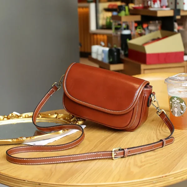 Female Genuine Leather Messenger Bags Lady's Vegetable Tanned Leather Shoulder Bag Women Solid Color Classic Square Handbags New - Image 10