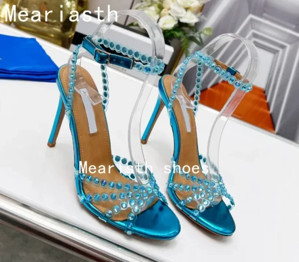 2023 New brand Sequined Crystal Women Sandals Sexy Spike High heels Gladiator sandals Summer Wedding Prom Shoes Sandalias Mujer - Image 11