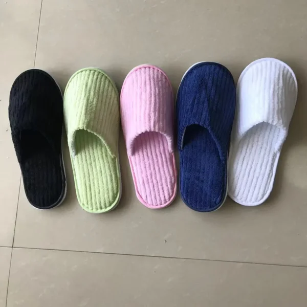 5 Pairs Winter Slippers Men Women  Hotel Disposable Slides Home Travel Sandals Hospitality Footwear One Size on Sale - Image 39