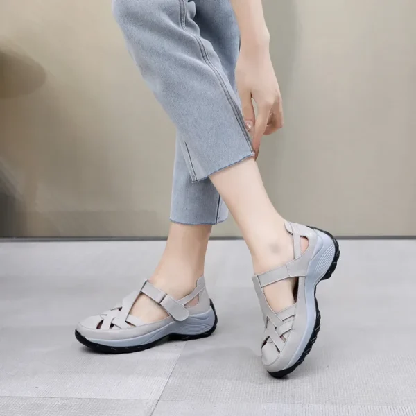 Casual Women's Sandals Hollow Soft Roman Women's Shoes Summer Wedges Sandals - Image 5