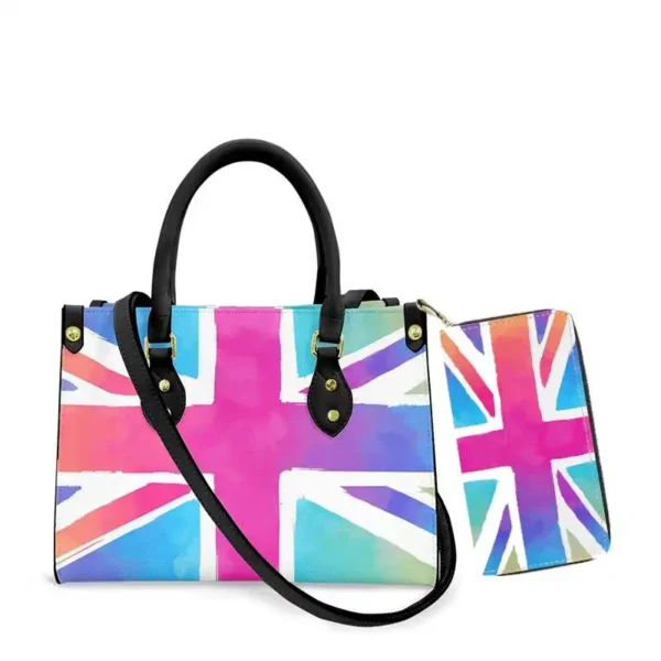 British Flag Shouldr Bags for Women Casual Messenger Bag Female PU Leather Bags Party Handbag with Wallet Set - Image 9