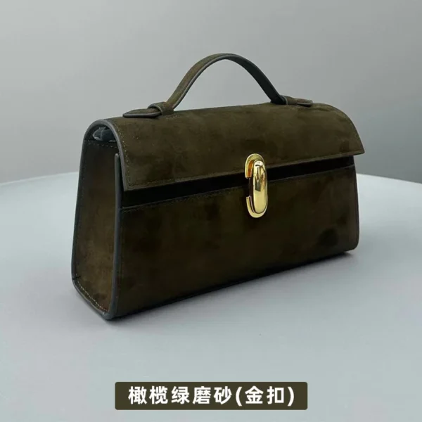 Designer tote bag women genuine Suede leather cowskin handbag female tote bag camel black white color 2023 new - Image 7