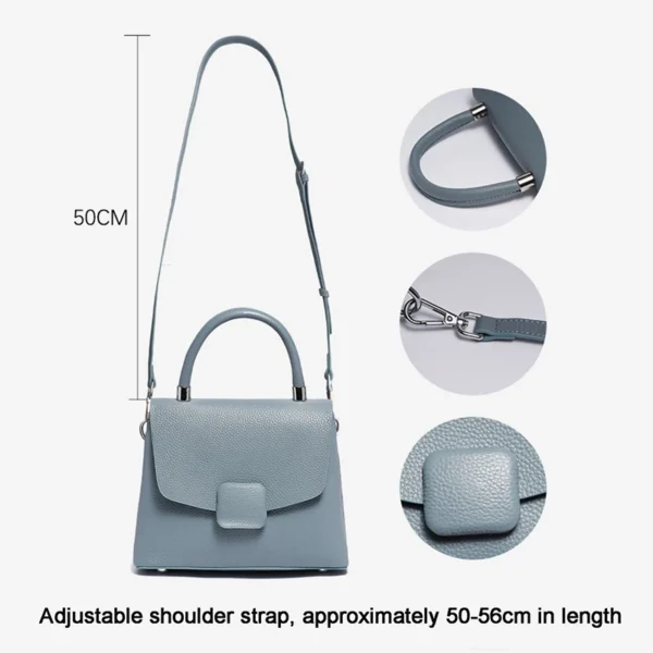 Fashion Female Genuine Leather Messenger Bags Solid Color Lady Commute Handbag Casual Women Square Single Shoulder Bag New 2023 - Image 4