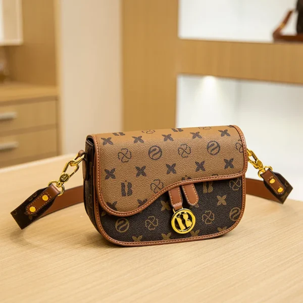 2024 new printed saddle bag fashion trend one-shoulder small square bag diagonal cross-body bag female niche M029 - Image 8