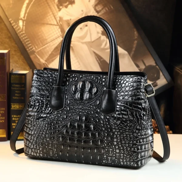 Crocodile Pattern Women Bag Genuine Leather New Commuter Mother Bag Genuine Leather Bag Shoulder Messenger Bag Handbag - Image 9