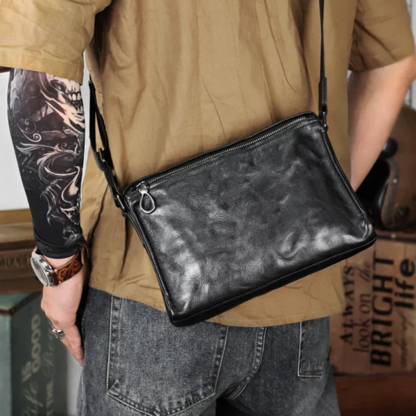 2022 New Crossbody Bag Genuine Leather Shoulder Bag Handbag For Men Women Chest Bag Large Capacity Weekender Travel Bag Tote