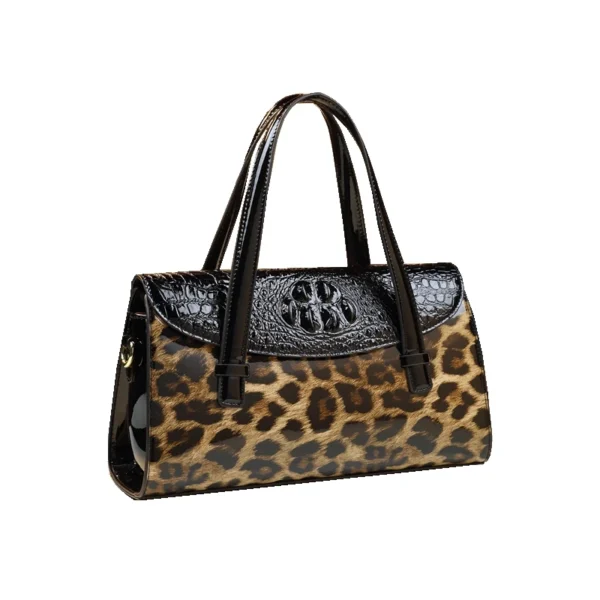 2023 New Genuine Leather Women's Handbags Lady Shoulder Messenger Bag Leopard Luxury Fashion Top Handle Portable Boston Bags - Image 6