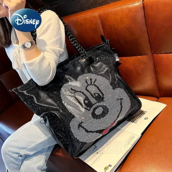 Disney Minnie New Women's Handbag Cartoon Fashion Women's Shoulder Bag Luxury Brand Diamond Embedding Women's Bag Large Capacity - Image 2