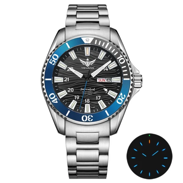 YELANG Japan Eco-Drive Solar Movement Watches Luxury Men's Watch Business 30ATM Professional Waterproof Gas Luminous Watch - Image 8