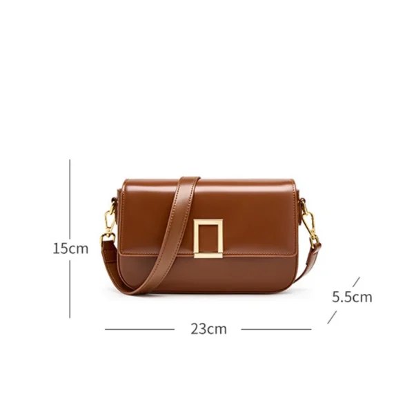 Classic Lady's Split Leather Handbag Female Horizontal Square Shoulder Bags Fashion Solid Color Women Messenger Bags New 2023 - Image 6