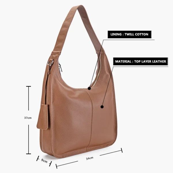 Donnain Minimalis Large Capacity Genuine Leather Shoulder Bag Women Classic Concise Female Crossbody Bag Solid Color Handbag - Image 6