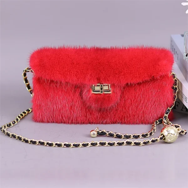 Women’s Mink Leather Handbag 2023 New Fashion Designer Fluffy Fur Large Capacity Shopping Bag Women’s Fur Handbag Luxury Fur Bag - Image 10