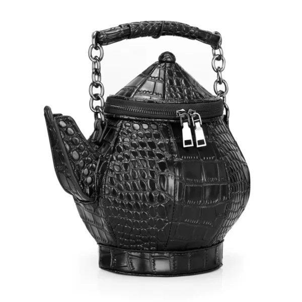 2024 Crocodile New Pattern Creative Chinese Style Tea Wine Pot Design Women's Single Shoulder Crossbody Bag