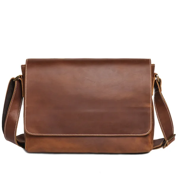 2024 New Men Head Cowhide Leather Shoulder Messenger Cross Body Vintage Purses And Handbags - Image 5