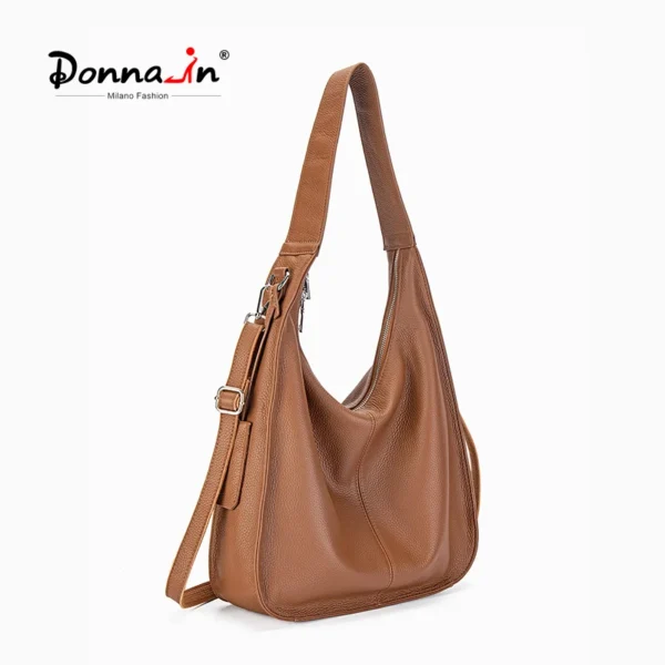 Donnain Minimalis Large Capacity Genuine Leather Shoulder Bag Women Classic Concise Female Crossbody Bag Solid Color Handbag