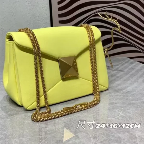 Women's Luxury Designer Handbag Top Quality Genuine Leather Large Rivet Crossbody Shoulder Bag Fashion Chain Square Bag Female - Image 27