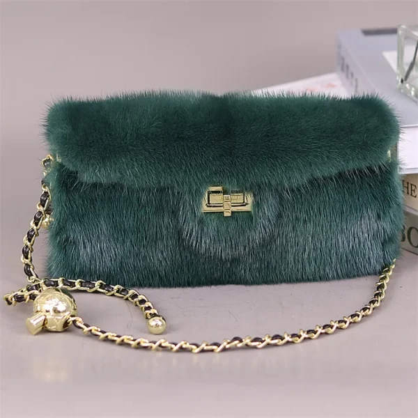 Women’s Mink Leather Handbag 2023 New Fashion Designer Fluffy Fur Large Capacity Shopping Bag Women’s Fur Handbag Luxury Fur Bag - Image 12