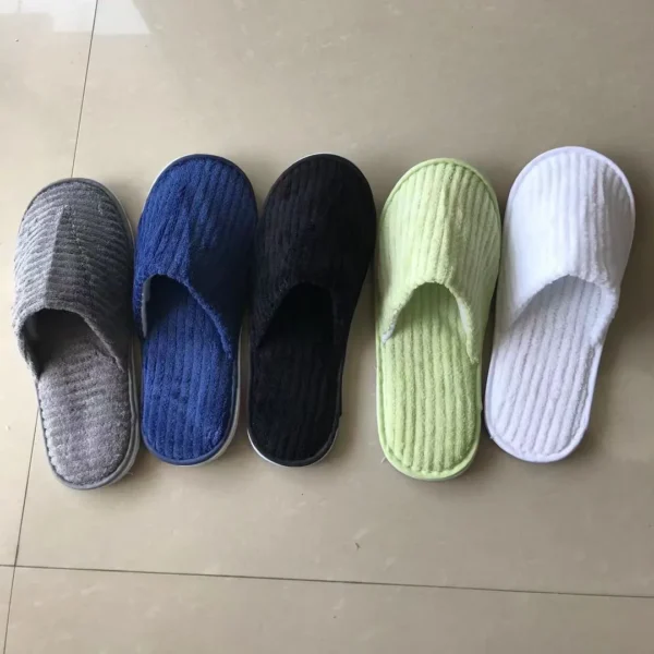 5 Pairs Winter Slippers Men Women  Hotel Disposable Slides Home Travel Sandals Hospitality Footwear One Size on Sale - Image 36