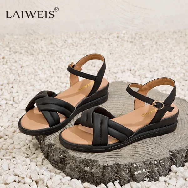 Women's Sandals Vintage Toe Flat Roman Style Platform 2024 New Sandals Designer Sandals  Luxury Sandals  Women Shoes Brand - Image 8