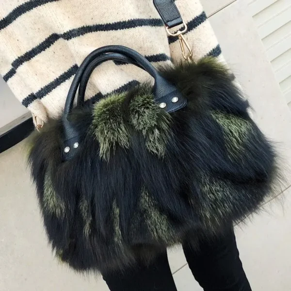 Autumn And Winter New Fur Women's Bag Fox Hair Hand Carrying Bag Crossbody Tidal Winter High Guizhen Fur Shoulder Bag For Women