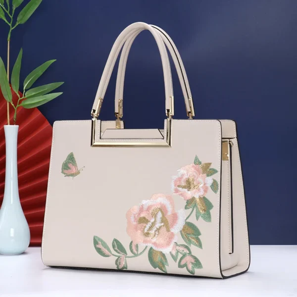 2023 New Women Elegant Handbag Gift for Mothers Luxury Embroidery Peony Flowers Shoulder Bag Female National Design Messenger - Image 3