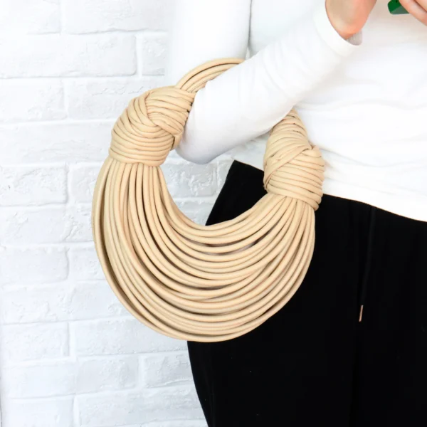 Bag For Women Handbags New In 2024 Trends Luxury Designer Brand Bags Handwoven Noodle Rope Knotted Pulled Bread - Image 4