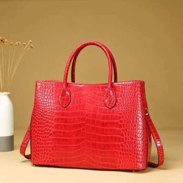 2024 New Crocodile Leather Women's Handbag Tote Bag Large Capacity Shoulder Messenger Bag Commuter Luxury Fashion Portable Bags - Image 10