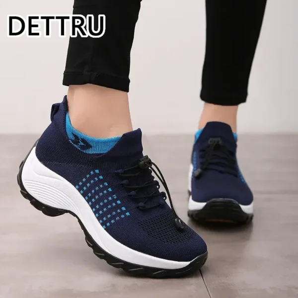 Women's Walking Shoes Fashion Sock Sneakers Breathe Comfortable Nursing Shoes Casual Platform Loafers Non-Slip - Image 5